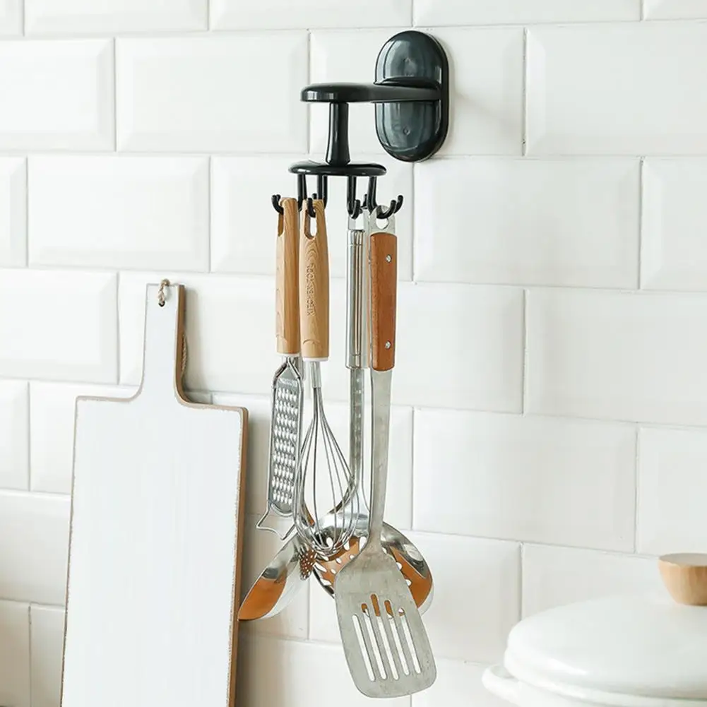 

Black Unique Space Saving Utensil Rack Reusable Kitchen Hook Waterproof Kitchen Tool