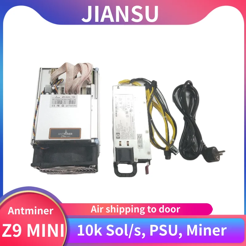 Б/у Antminer Z9mini 10K 300W ZCASH ZEC BTG Asic Equihash miner с блоком питания более экономичный чем S17 S9 Z11