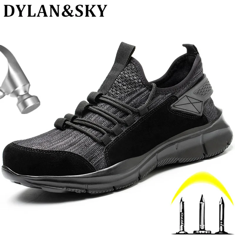 

Work Safety Shoes Anti-Smashing Steel Toe Puncture Proof Construction Lightweight Breathable Sneakers Boots Men Women Air Light