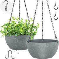 hanging planter pots for packs plastic flower pots for garden home decor hanging pots baskets with hooks 9 inch 2 packs