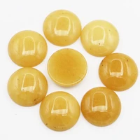 30mm natural stone topaz round cab cabochon ornament no drilled hole bead diy jewelry making bracelet earring accessories 10pcs