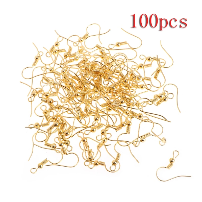 

100Pcs/Set Gold Plated Anti Allergy Earrings Clasps Hooks Vintage Jewelry Making