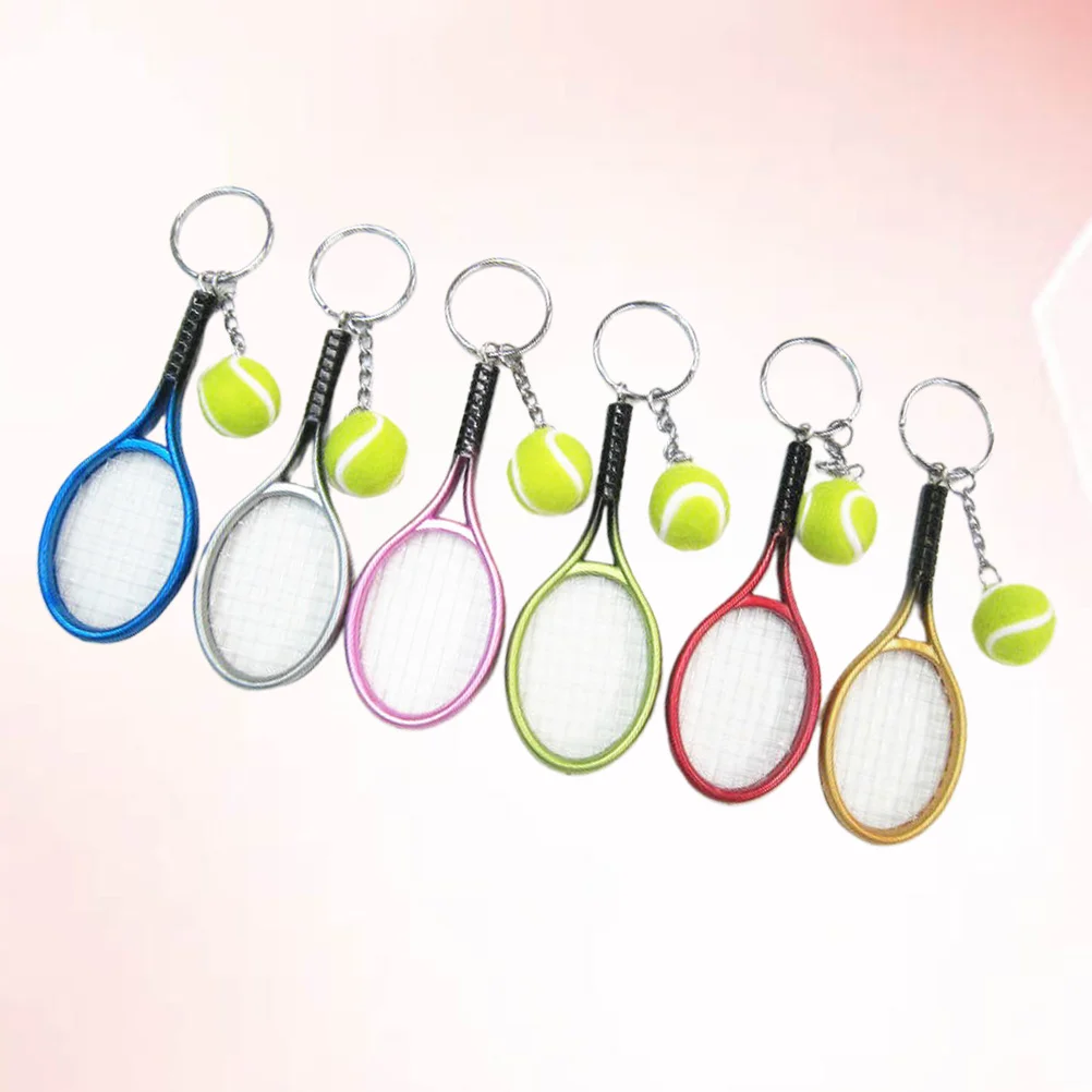 

12 Pcs Boy Friend Lovers Tennis Racket Gifts Keychain Hanging Pendant Keychains