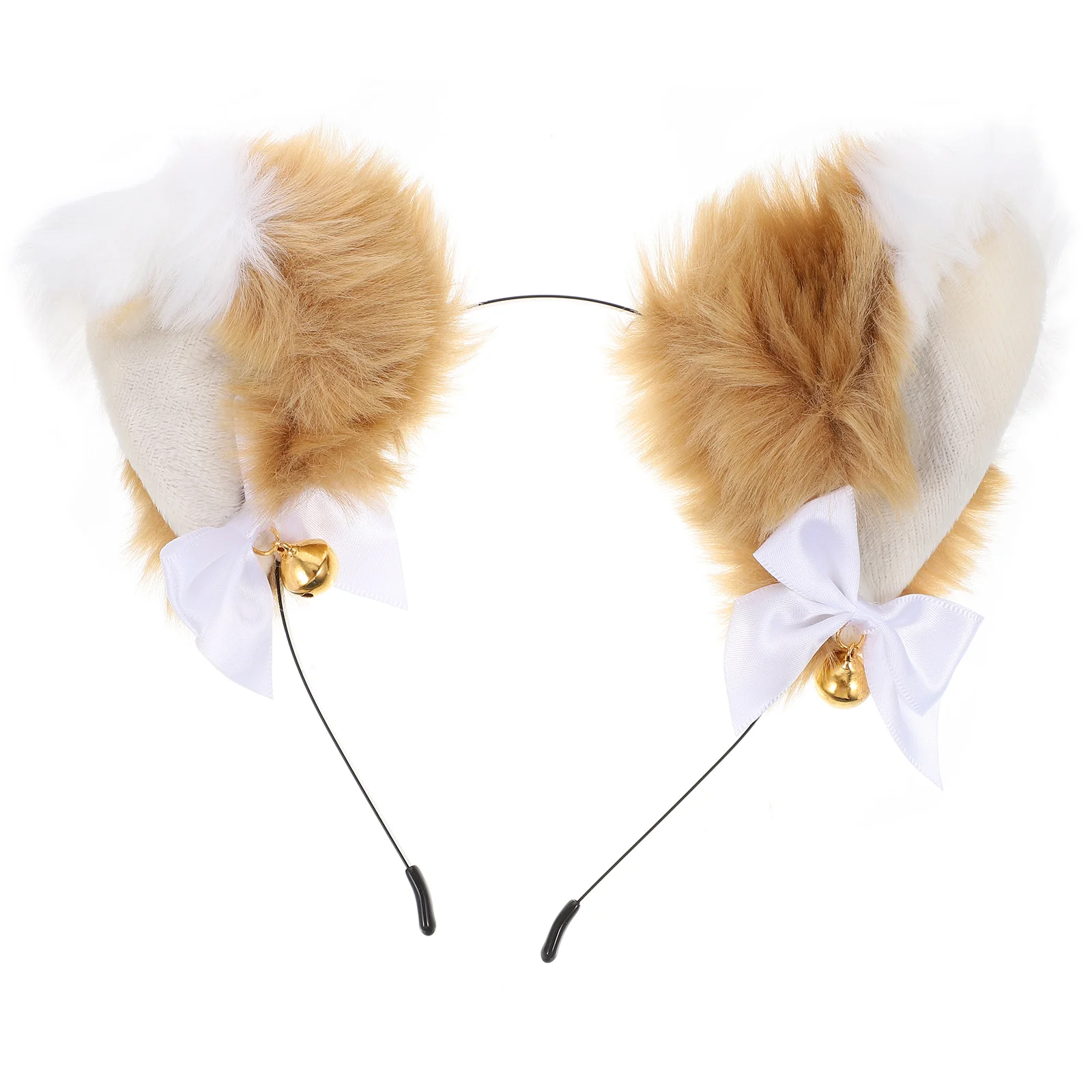 

Cat Ear Bell Headband Party Headdress Plush Hair Hoop Lolita Clothes White Outfit For Women Holiday Hairy