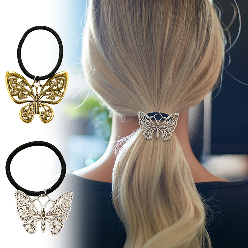 Элегантное темпераментное кольцо для волос в форме бабочки женская заколка