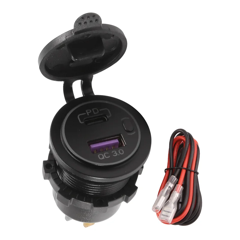 1 упаковка автомобильного зарядного устройства PD Type C USB и розетки для быстрого QC