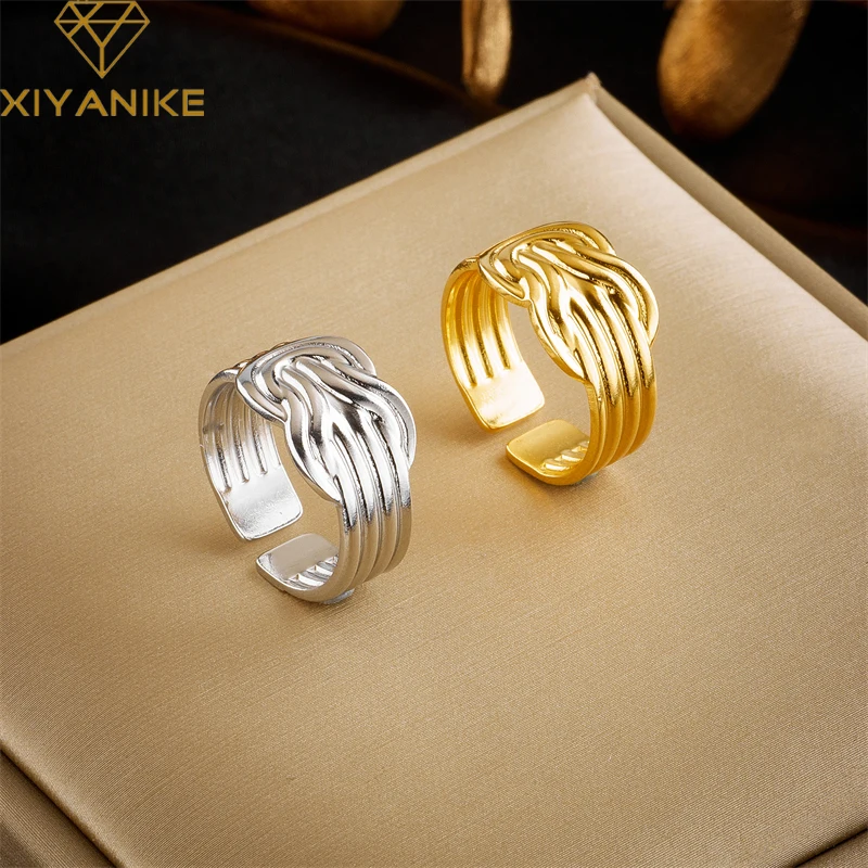 

XIYANIKE 316L Stainless Steel Ring Bow for Woman Opening Couple Newly Arrived Trendy Design Party Jewelry Gift Accessories Bague