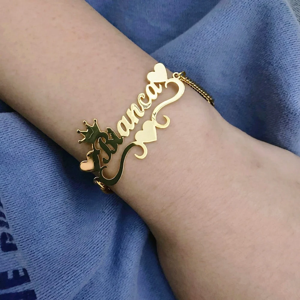 Персонализированные кубинские цепи имя браслет золото рука ссылка Pulseira Masculina на