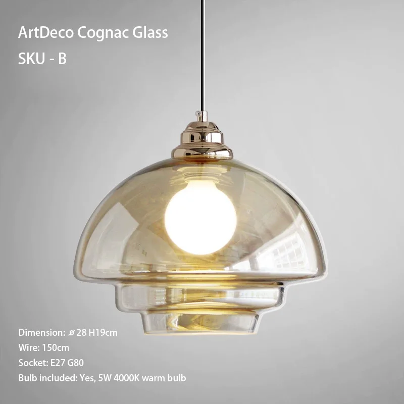 

Подвесной стеклянный светильник Caren Art deco