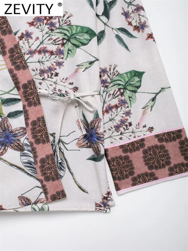 Zevity женское винтажное кимоно с крестом и v-образным вырезом в стиле пэчворк