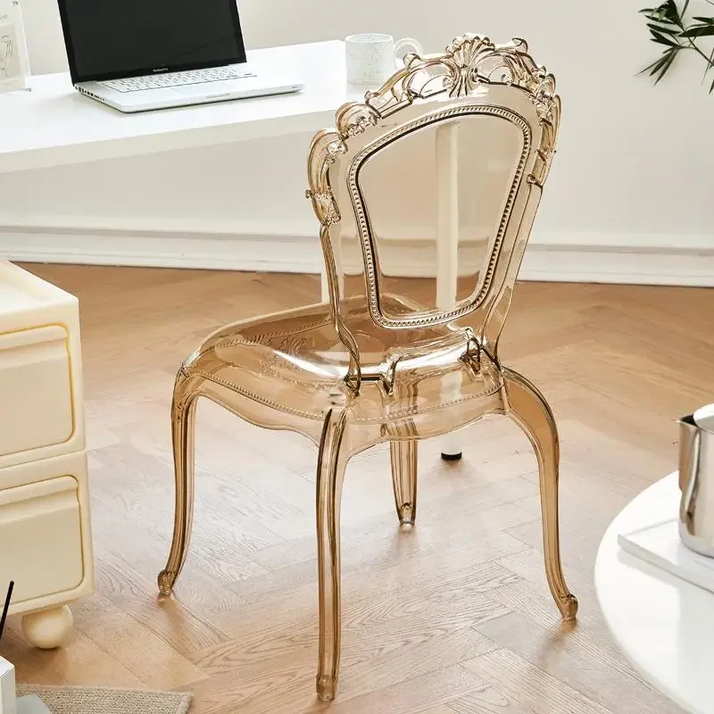 Европейский пластиковый обеденный стул скандинавский прозрачный для салона