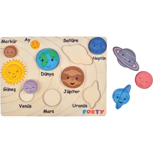 Natural Wooden Educational Planets Puzzle (Bultak) Montessori Sky Discovery | Игрушки и хобби