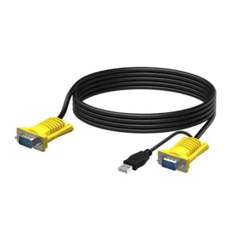 Фото KVM-кабель VGA 15PIN USB2.0 «папа-папа» для компьютерного монитора ТВ-кабели Адаптер Удлинитель Медный сердечник 1,5 м 1,8 м 3 м 5 м Линия №2