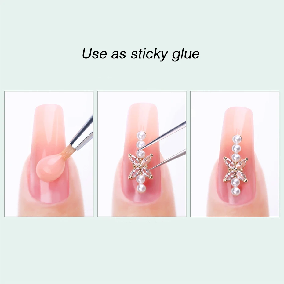 Маникюрный набор для наращивания ногтей розовый УФ-гель с кисточкой быстрое