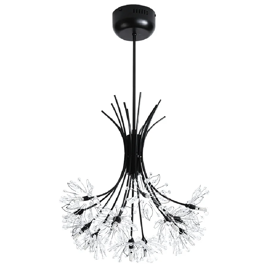 

LukLoy Modern Dandelion Chandeliers Crystal Beads Pendant for Living Room G4 Nordic Flower Chandelier Restaurant Cafe Decoration