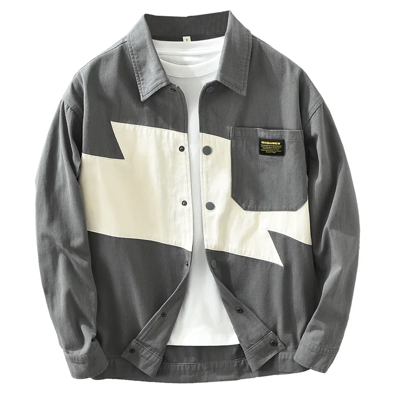 Мужская хлопковая рубашка с длинным рукавом Повседневная Свободная винтажная