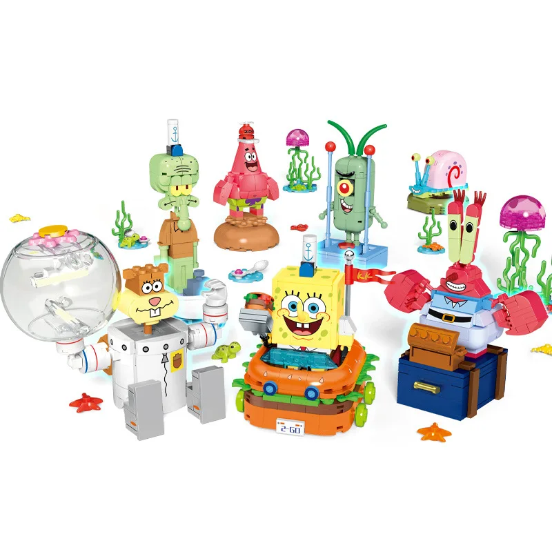 

SpongeBob SquarePants Pen Holder BLOCK Micro Particles Block City Patrick Star Kids Toys Birthday Gifts Child Adults Ornaments