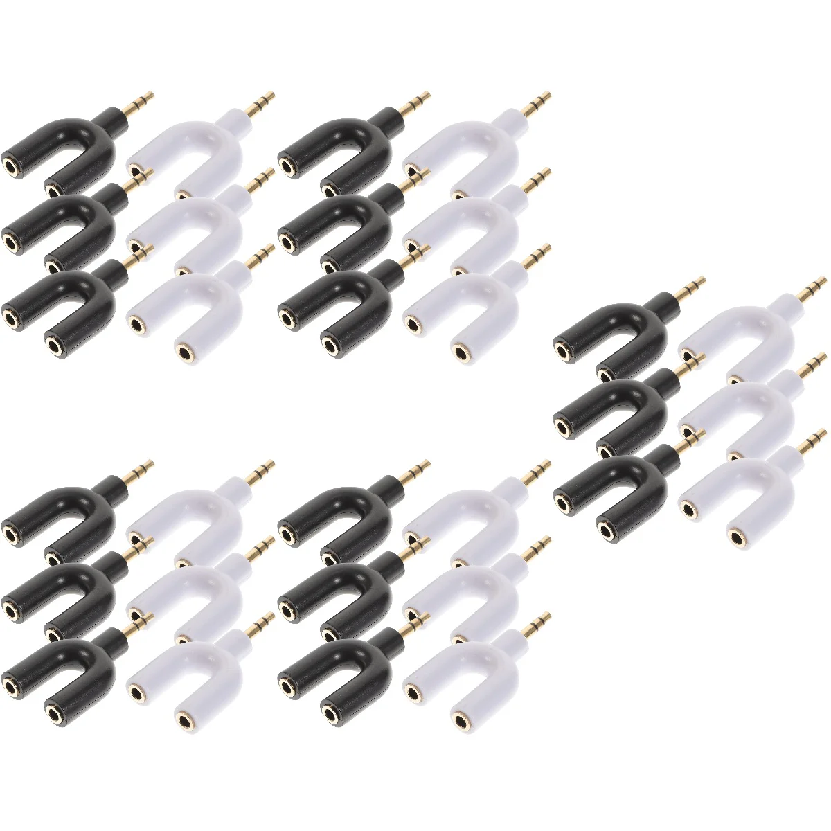 

30 pcs U Shape 3.5mm Headphone Adapter Y Splitter 1 To 2 Headphone Splitter