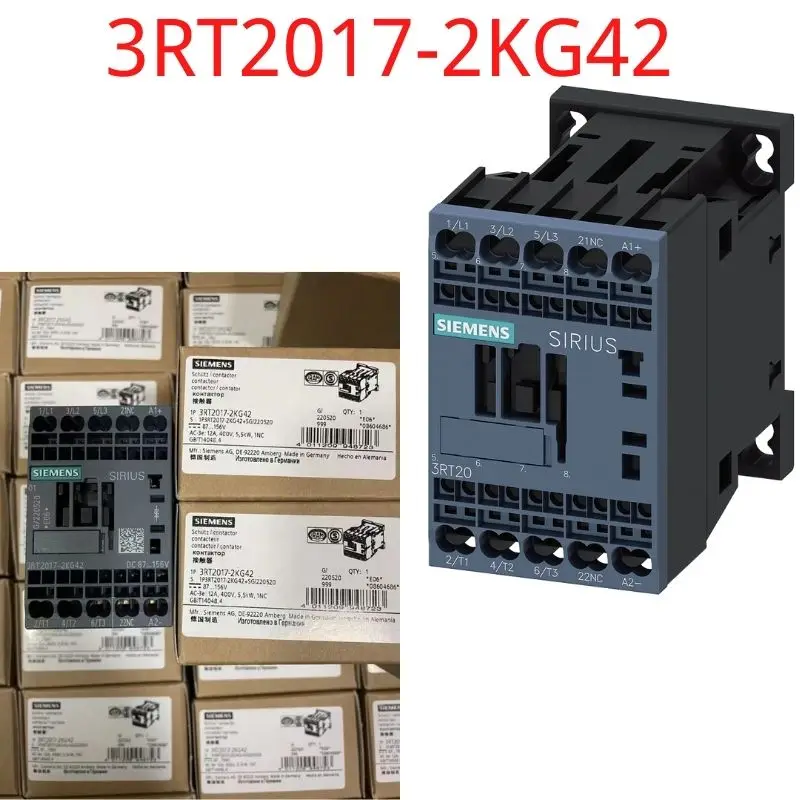 

3RT2017-2KG42 Brand New power contactor, AC-3 12 A, 5.5 kW / 400 V 1 NC, 125 V DC 0.7-1.25*US with integrated suppressor diode