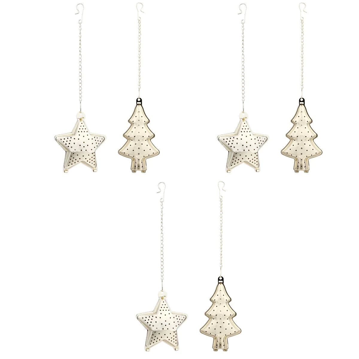 

Tea Infuser Strainer Loose Filtermesh Christmas Star Seeper Leaf Stainless Fine Filters Reusable Percolator Steelteapot Steeper