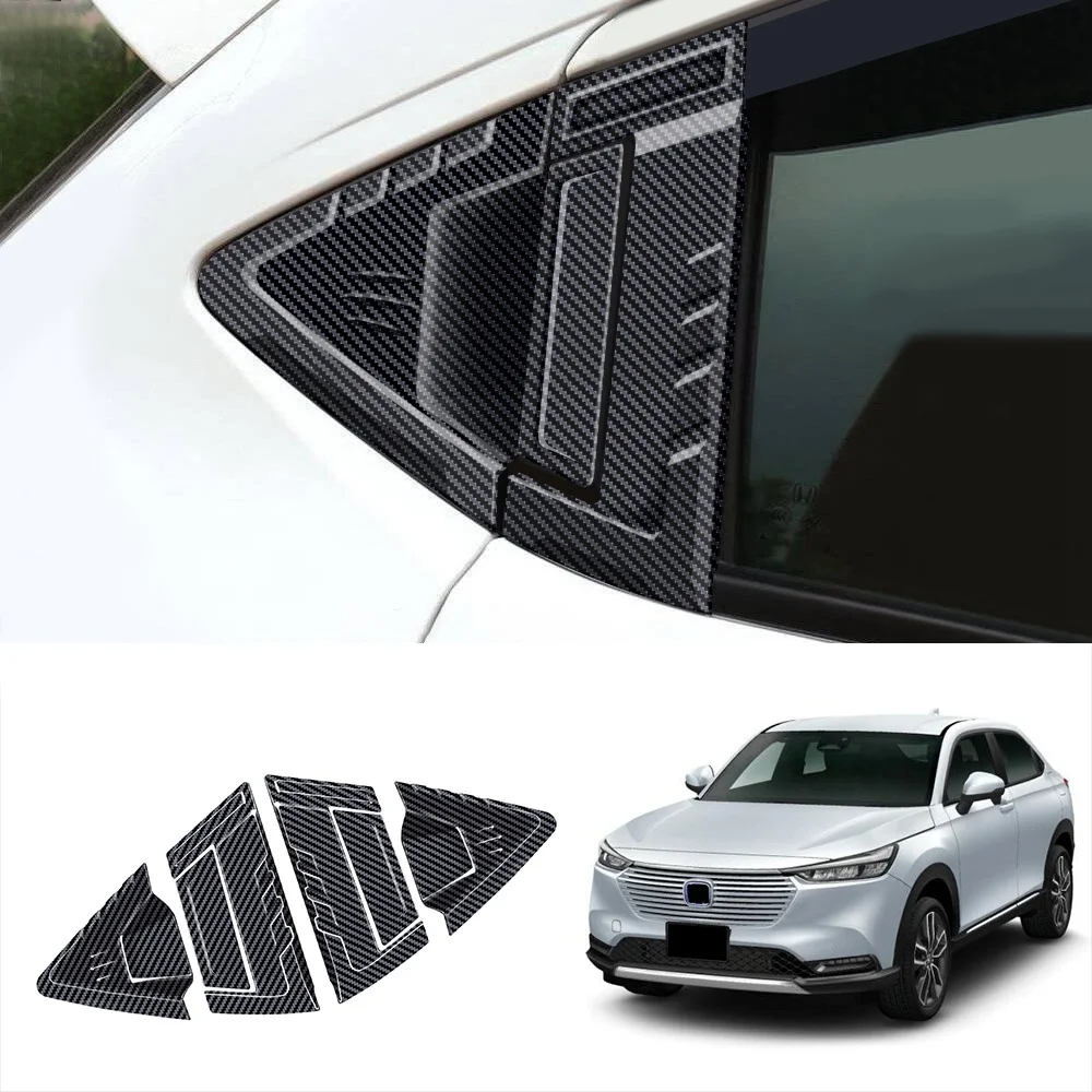 

Car Carbon Fiber Rear Window Triangle Louver Shutter Cover Trim for Honda HRV HR-V Vezel 2021 2022 Window Side Vent Trim