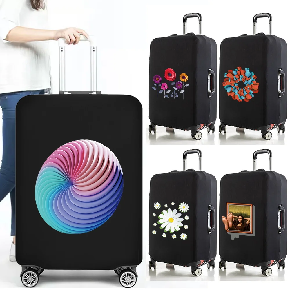 Защитный чехол для чемодана для путешествий от 18 до 28 дюймов, модный чемодан на колесиках с 3D рисунком, эластичные пылесборники, аксессуары для путешествий