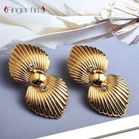 sophisticated fashion gold plated shell stud earrings high jewelry for festive banquets