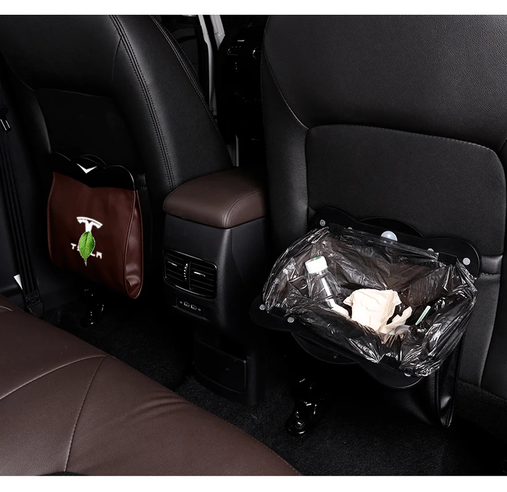 

For Tesla Model 3 Y X S Car Garbage Bag Trash Bag Seat Back Hanging Storage Bag Inter Pocket Container Box Trash Can