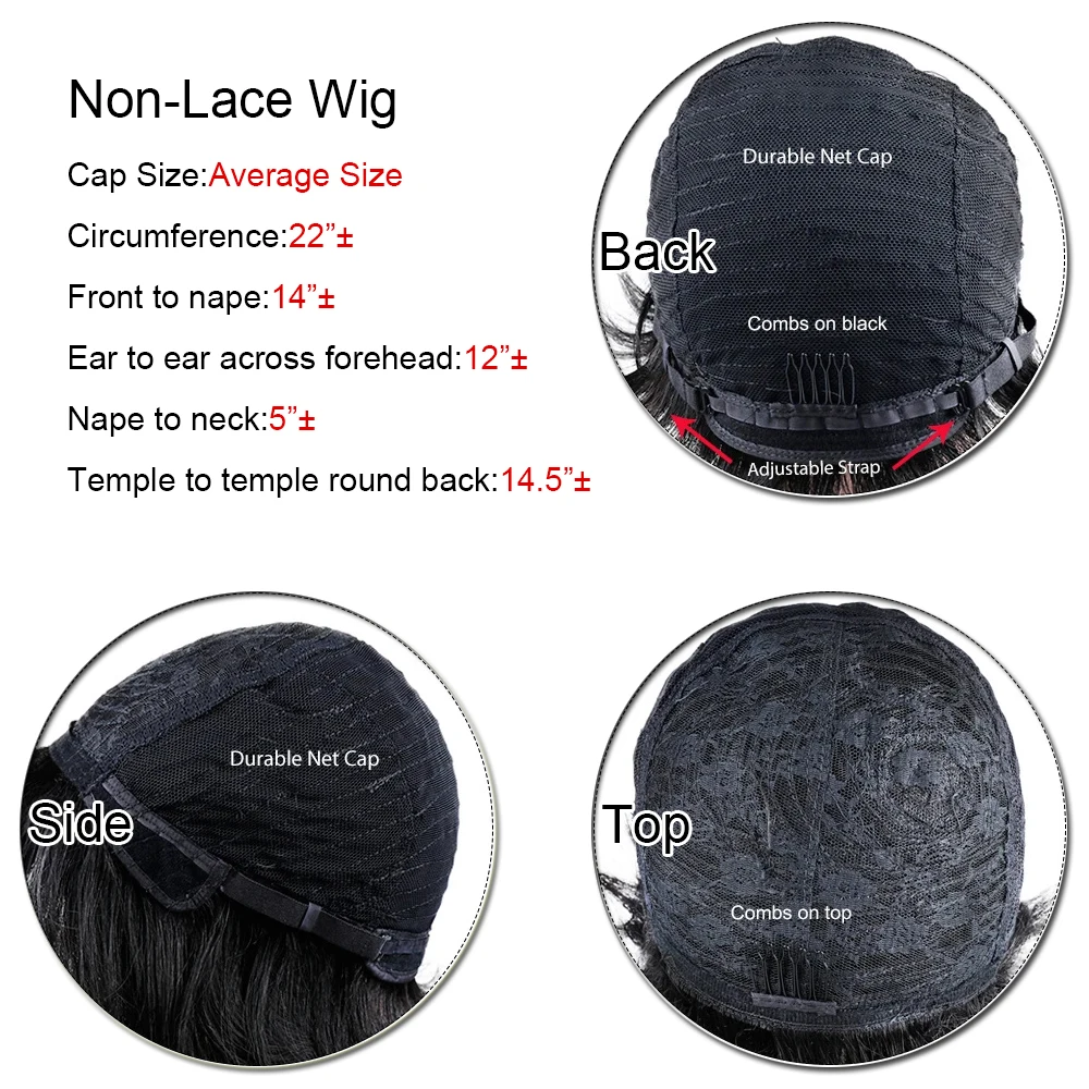 Короткий парик с стрижкой пикси полный машинный бразильские девственные волосы