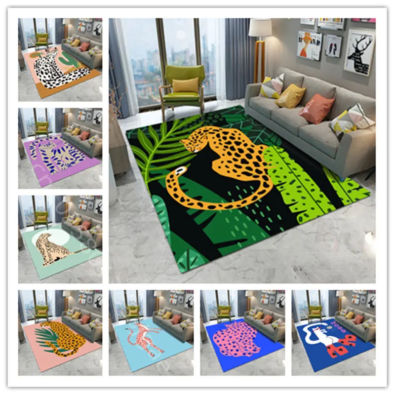 

Cartoon Tiger Carpet Living Room Mat Bedroom Bedside Sofa Floor Large Area Decoration Household Kitchen Non Slip Bathroom Rug