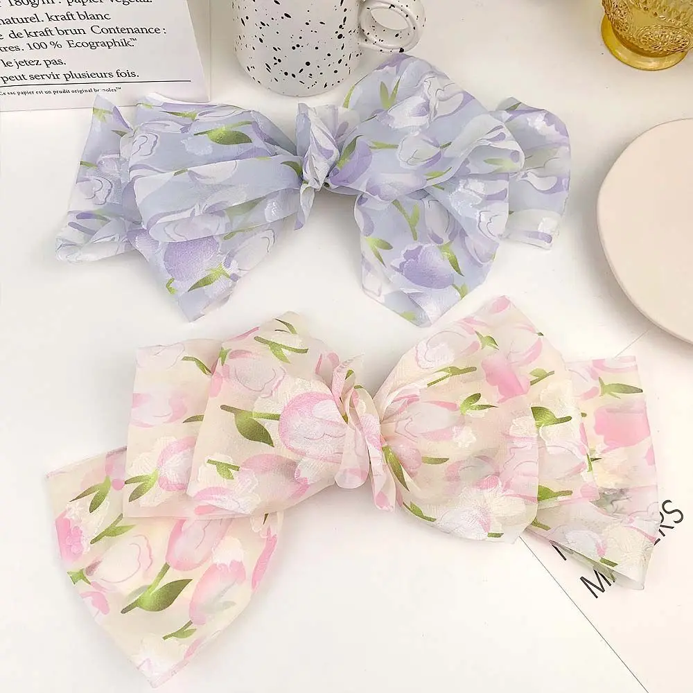 

Spring Bowknot Ribbon Hairpin Korean Style Barrette Large Bowknot Hair Clip Large Bow Hairband Gift Women's Hairgrip