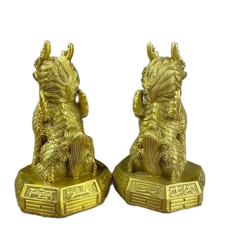 Jinggong латунь Bagua Qiankun Qilin украшение для гостиной дома ремесла