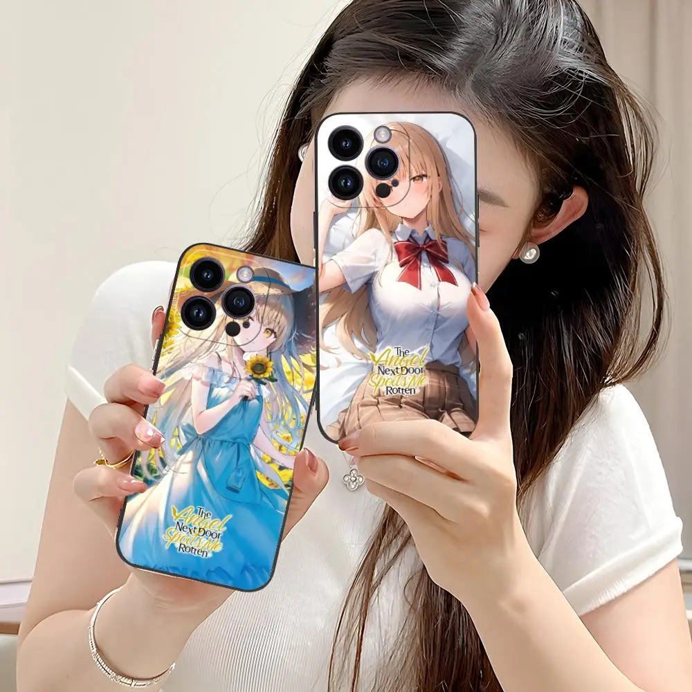 Фото Чехол для телефона Angel Mahiru Shina Anime для iPhone 16, 15, 14, 13, 12, 11 X XR XS 8 7 Pro Max Plus, мини-цветный роскошный смартфон, красивый №4