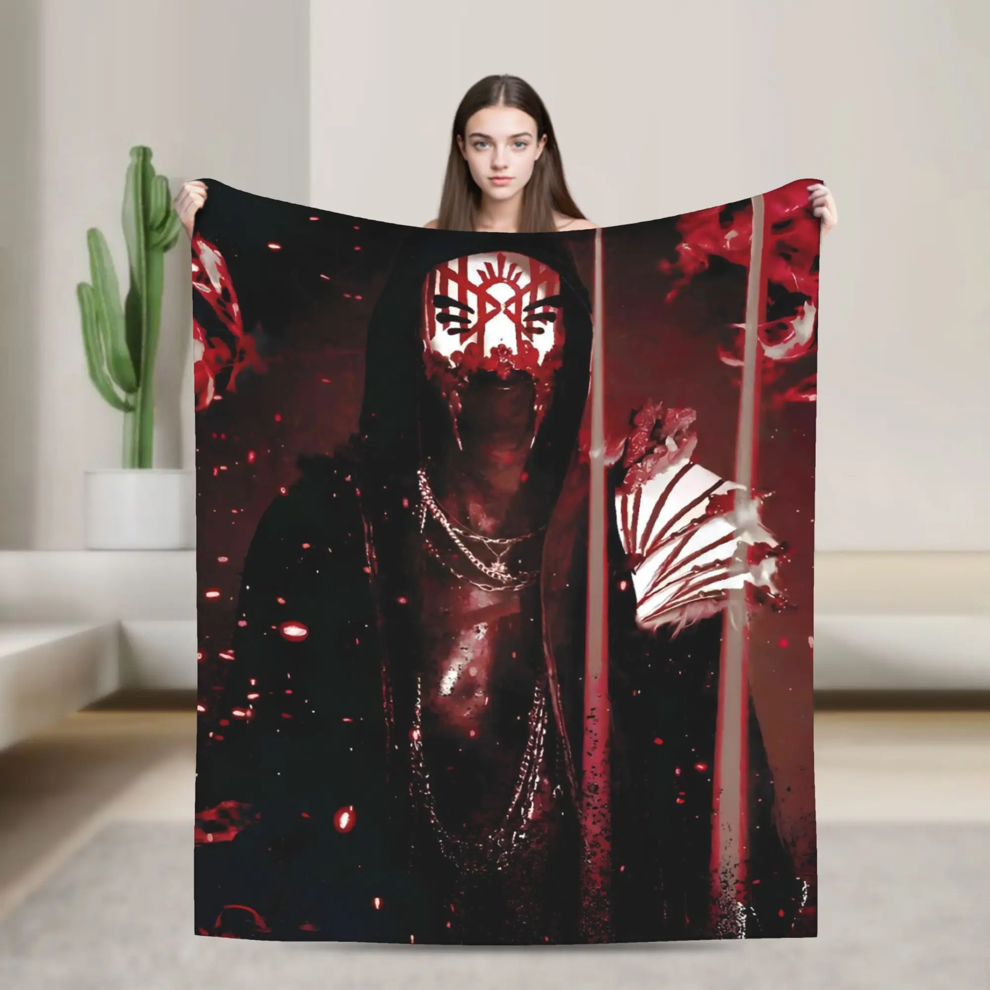 

Плюшевое одеяло с принтом