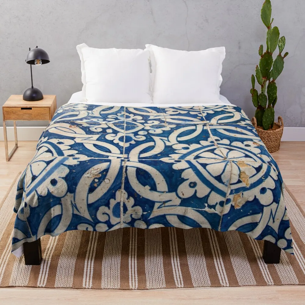 

Vintage portuguese azulejo Throw Blanket