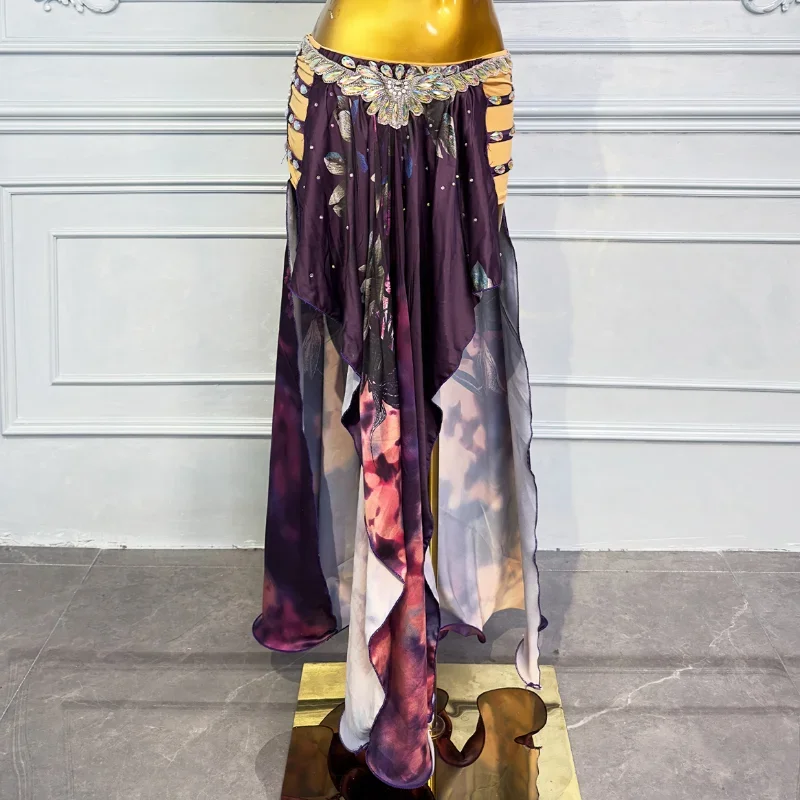 Женский костюм для профессионального танца живота Длинная атласная юбка Размер 2