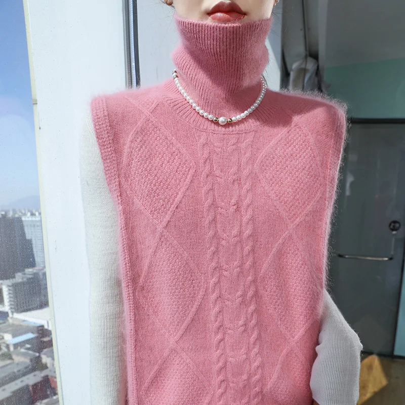 100% норковый кашемировый свитер Осень-зима новинка Женский пуловер с высоким