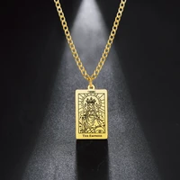 classic tarot cards pendant stainless steel necklaces for women vintage lucky amulet choker mens cuban chains gold jewelry gifts