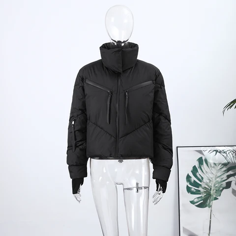 Женское утепленное пальто из полиэстера