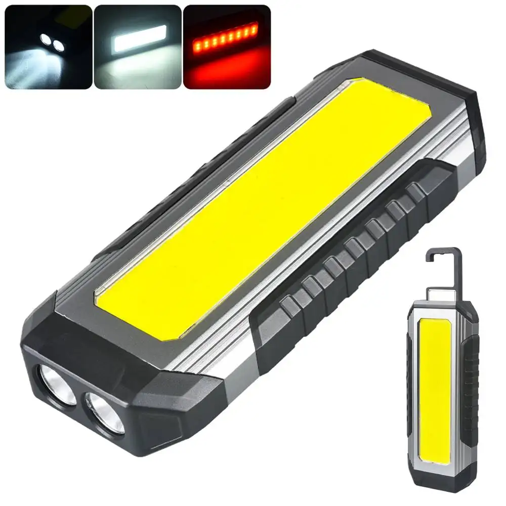 

XPE LED COB Flashlight with Magnet Searchlight TYPE-C Charging Work Light for Car Repairing Outdoor Camping Torch Power Bank