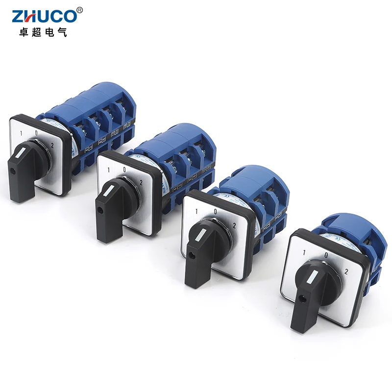 

ZHUCO SZW26/LW26-63 63A 660V ON OFF ON Ganrator Universal Rotary Change Over Cam Switch 1/2/3/4 Phases 4/8/12/16 Terminals