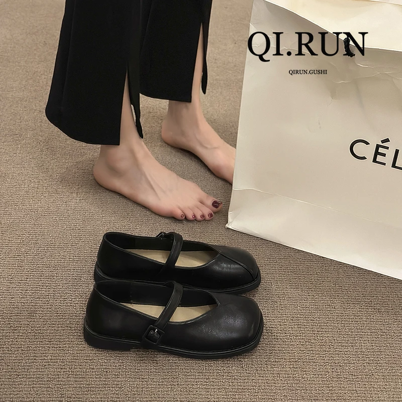 

Shoes Woman Flats Square Toe Modis Autumn Soft Casual Female Sneakers Shallow Mouth Dress New 2023 Retro Moccasin On Heels Fall