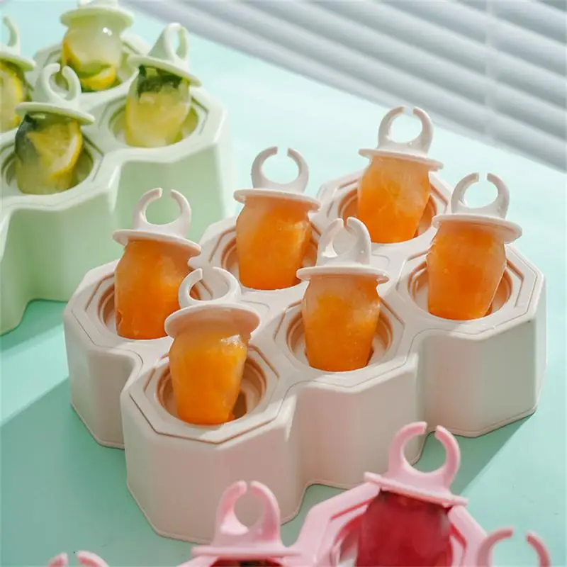 

Mini Ice Cream Maker Machine Silicone Ice Cube Mold Children Ice Cream Mold 6 Grid Homemade Dessert Popsicle Mold Kitchen Tools