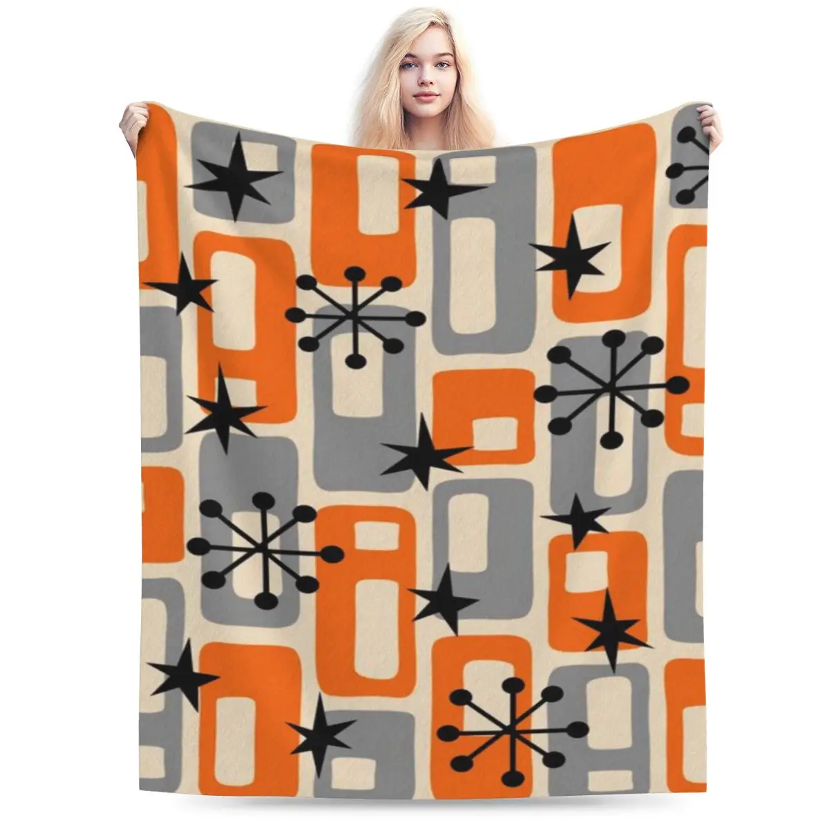 Mid Century Modern Atomic Sparkles 149 ультрамягкое одеяло из микрофлиса