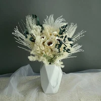 handmade dried flowers bouquet for indoor arrangement primary eucalyptus white pampas grass penglai pine in resin decroation
