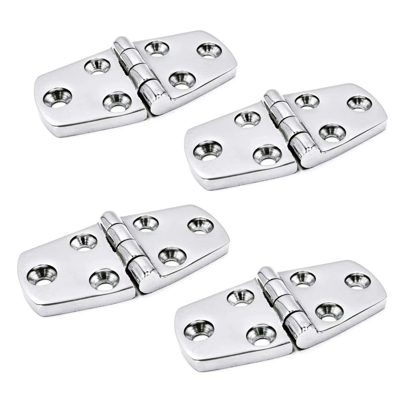 

4 Pcs Casting Deck Cabinet Strap Hinges Stainless Steel Screw Mounting Hardware