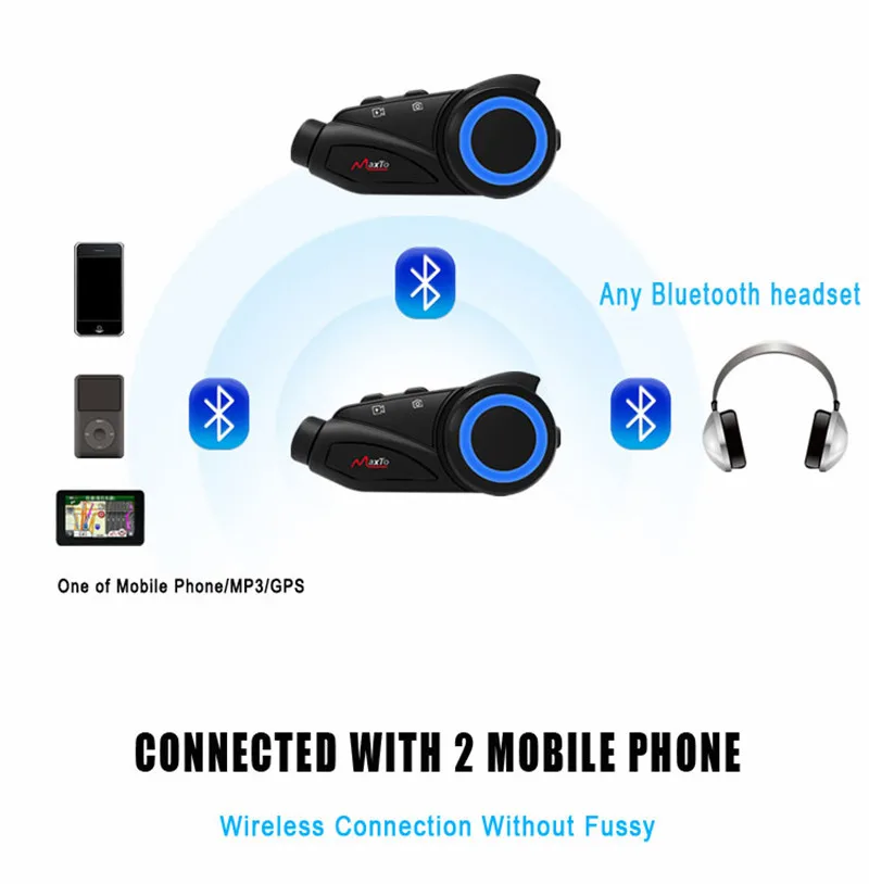 Maxto M3 водонепроницаемый мотоцикл 6 водителей Bluetooth и WIFI видеорегистратор Шлем