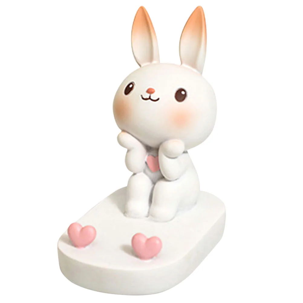 

Rabbit Phone Holder Support Holders Desk Vehicle Cute Cellphone Bunny Car Mount Figurines Portable Statue Desktop