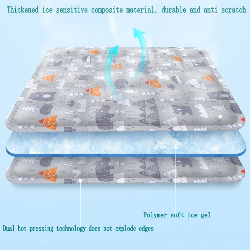 Охлаждающий коврик для собак мягкая дышащая подстилка льда водонепроницаемая