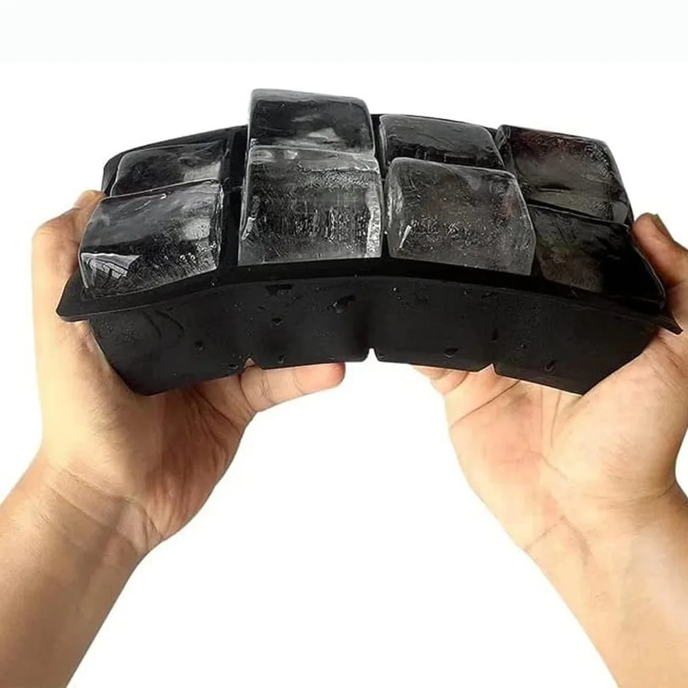 4/6/8 большая силиконовая форма для льда с крышкой Штабелируемая квадратная